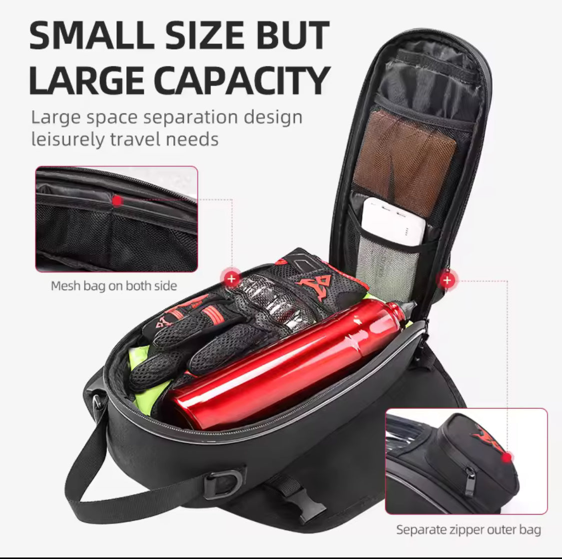 Moto centric tank bag